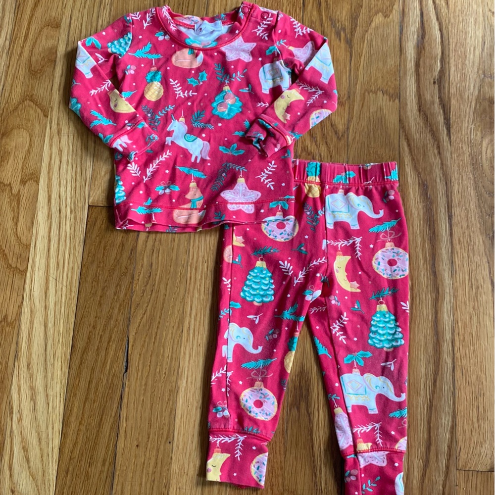 Angel Dear 6-12m Bamboo Christmas 2pc Pajamas